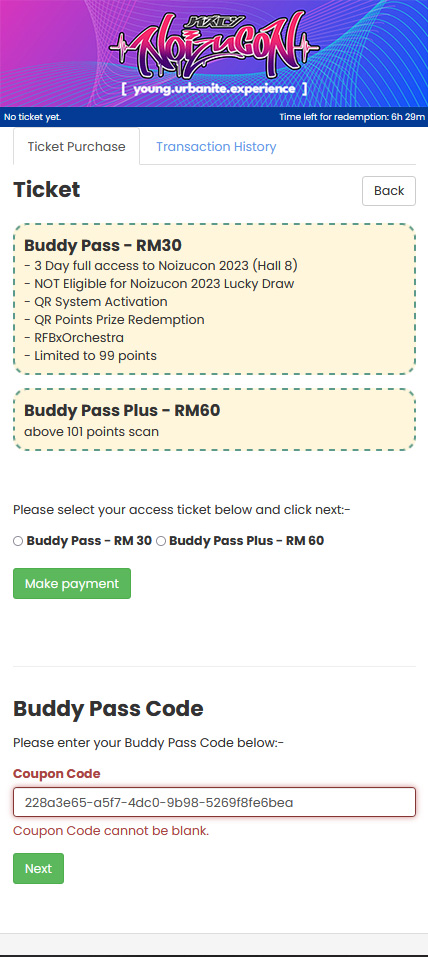 NoizuCon Buddy Code